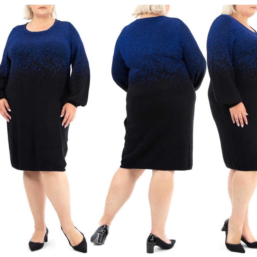 NWT Nina Leonard Ombre Knit Sweater Dress